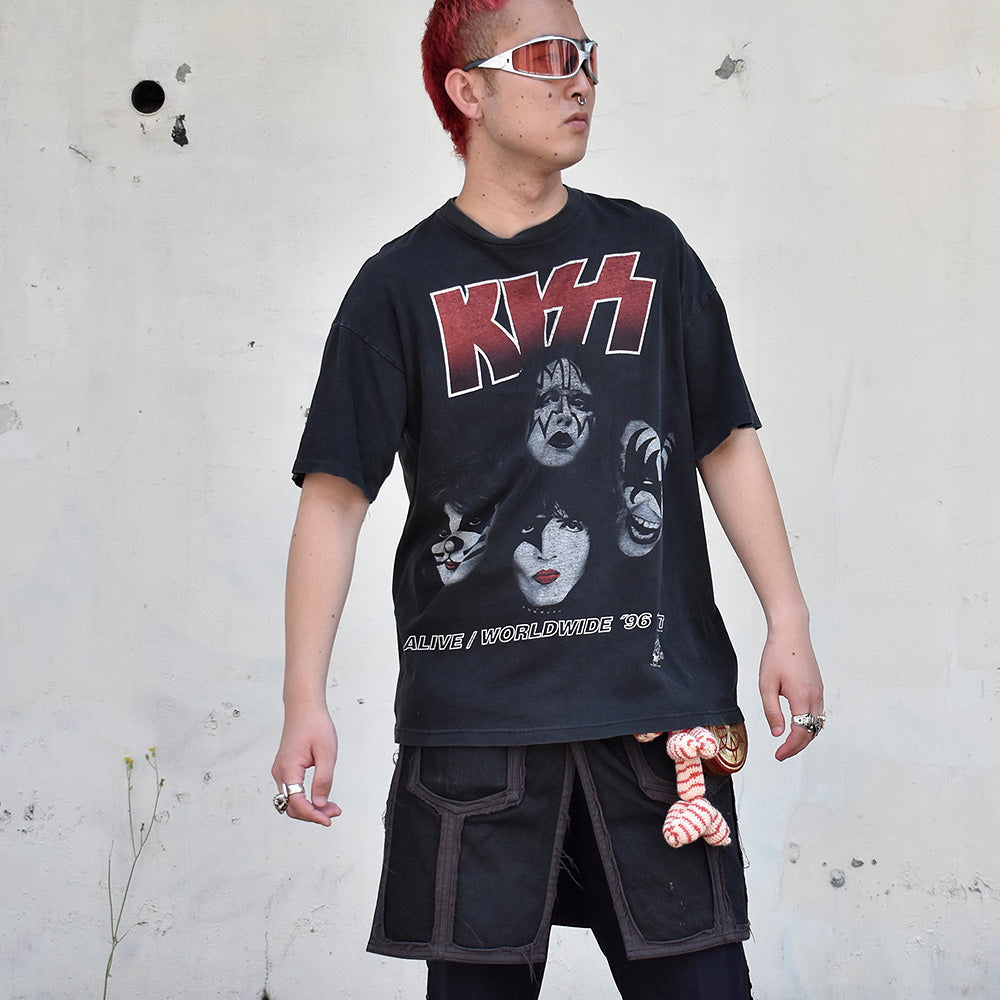 90's KISS “Alive/Worldwide” Tour 1996-97 ロック Tシャツ 250821H