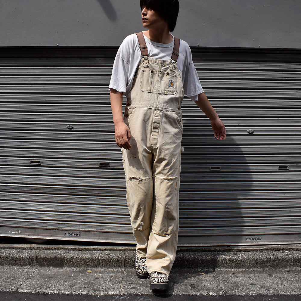 80's ダメージ! Carhartt ダブルニー ダック オーバーオール 100years 230920