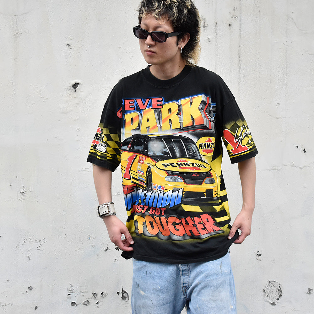 90's AOP! CHASE authentics レーシング Tシャツ USA製 240528H