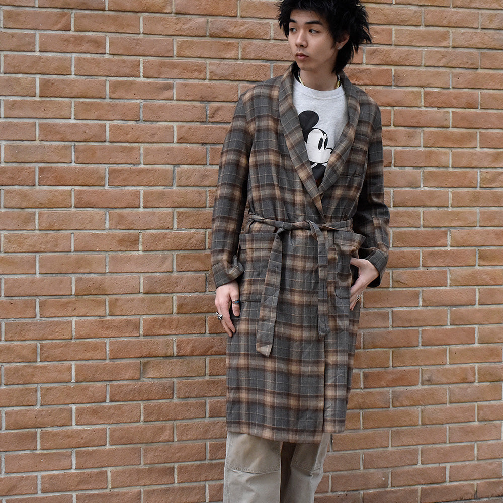 70's PENDLETON ウール チェックガウン ローブ USA製 250123H