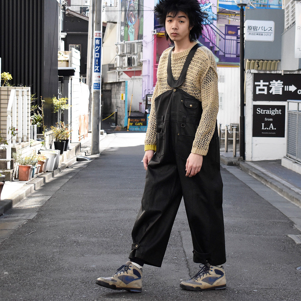 blackmeans レザーオーバーオール 945-79TP221-1 250219H