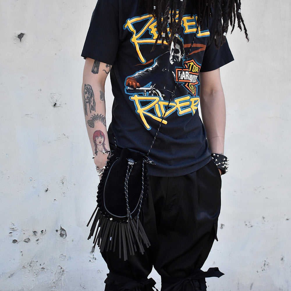 blackmeans フリンジ リフレクター付き レザーポーチ 945-79GAC302-1 240611H