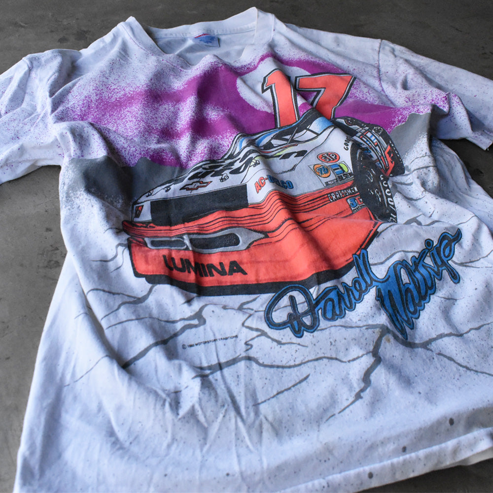 90's Hanes “Darrell Waltrip #17” AOP レーシング Tシャツ USA製 240415