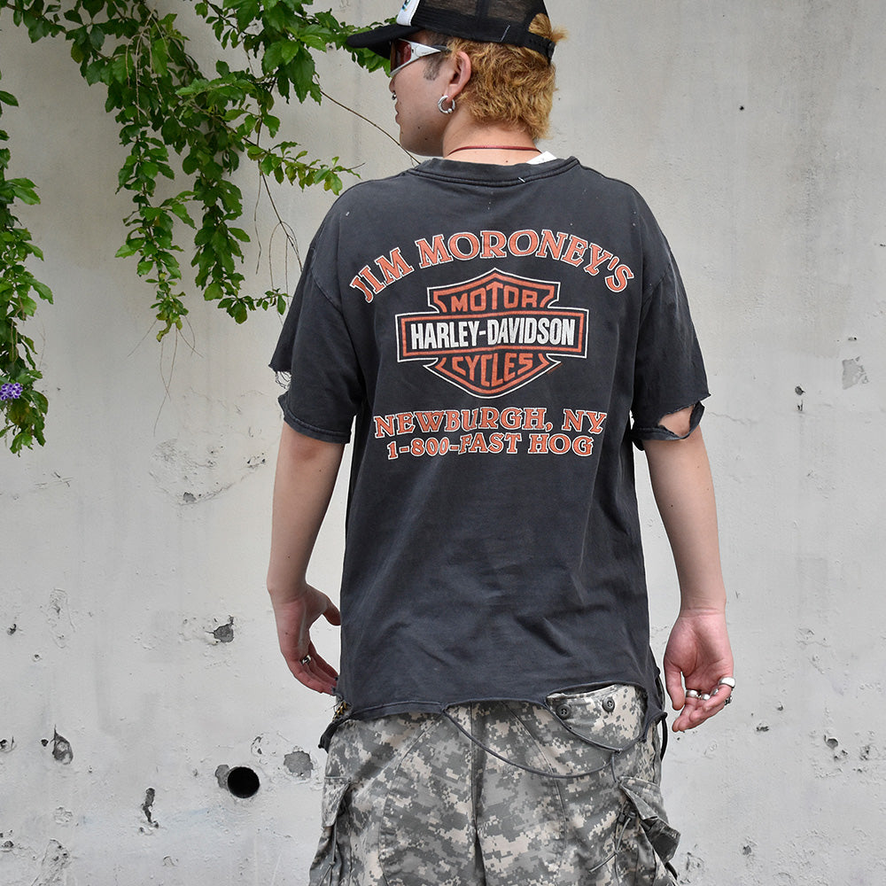 90's ボロ! Harley-Davidson “星条旗×イーグル” Tシャツ USA製 250604H