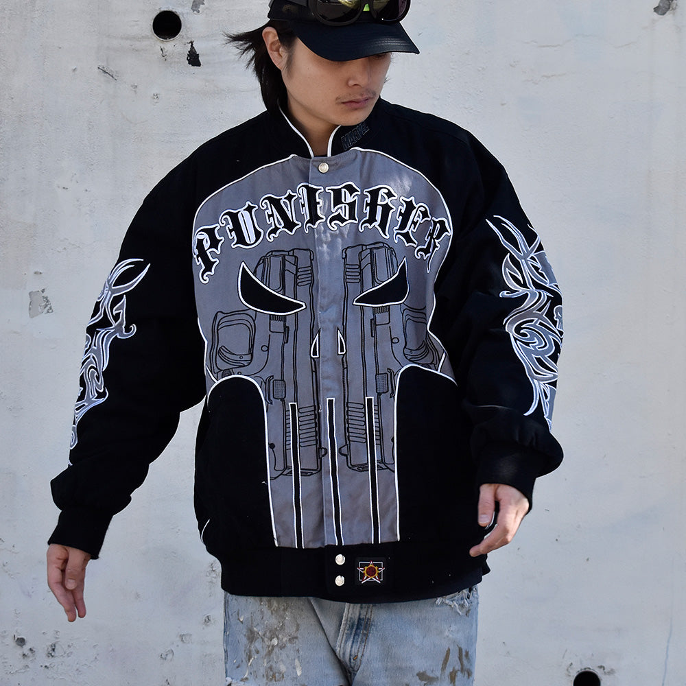 Y2K JEFF HAMILTON×MARVEL “The Punisher” コットン レーシングジャケット 231120H