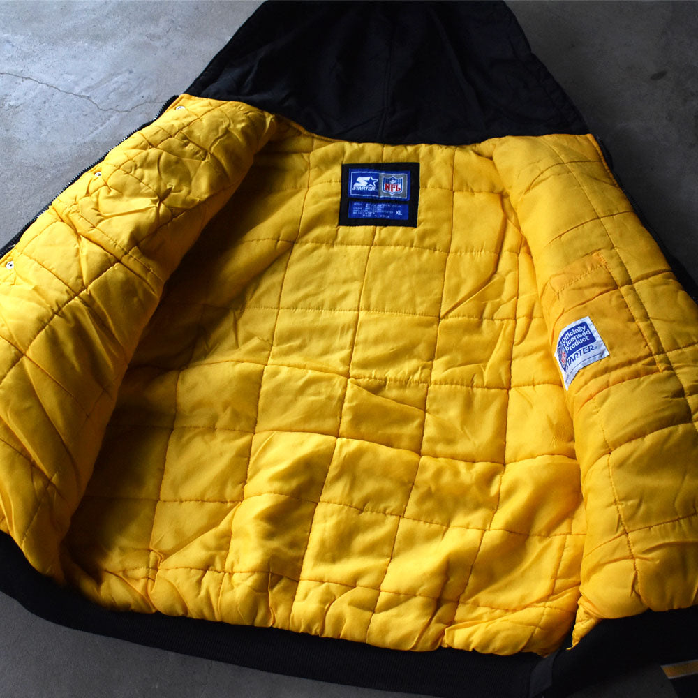 90’s STARTER “NFL Pittsburgh Steelers” 中綿入り フード ナイロンジャケット 240107