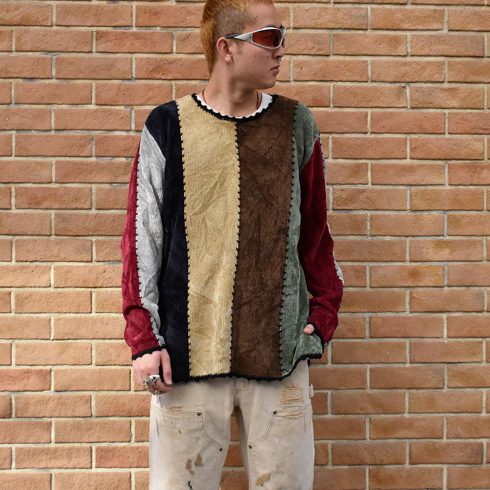 Y2K Blair マルチカラー ストライプ柄 ニット 250128