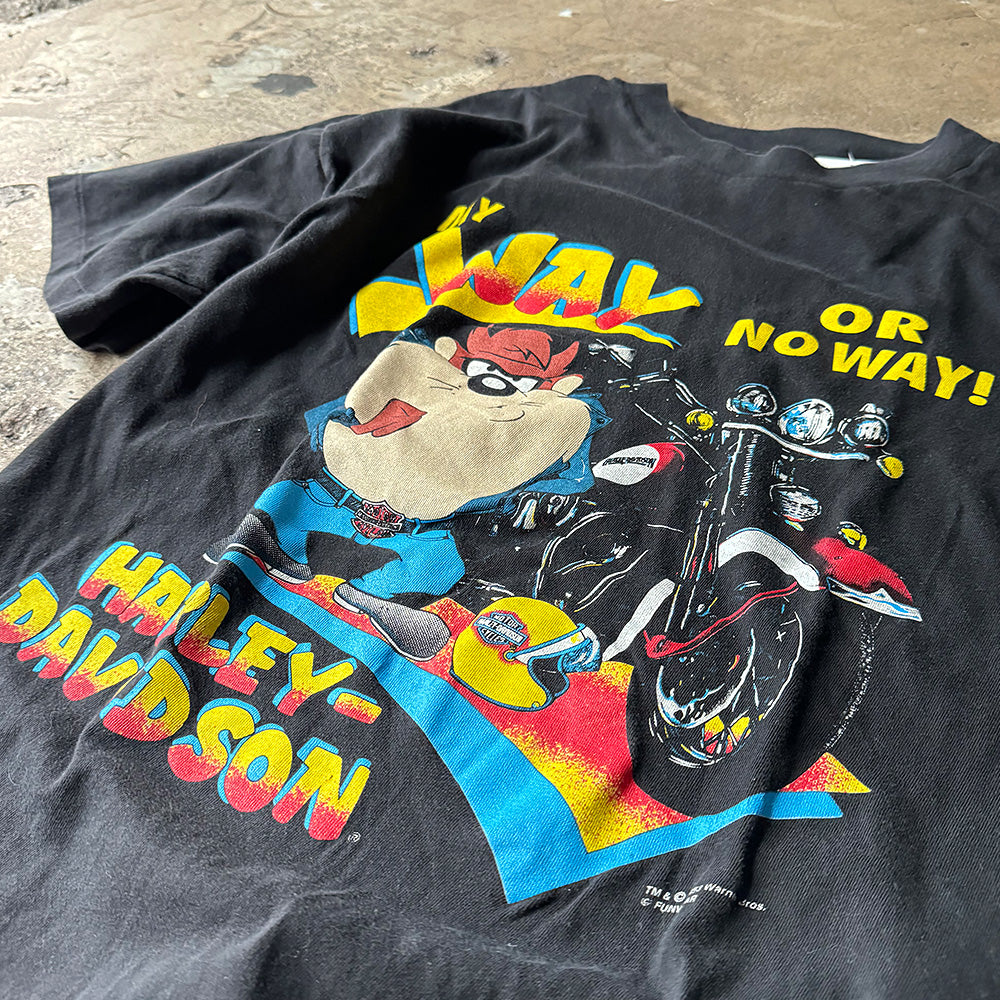 90's Harley-Davidson×Looney Tunes “ハーレー×タズマニアンデビル” Tシャツ USA製 240330H