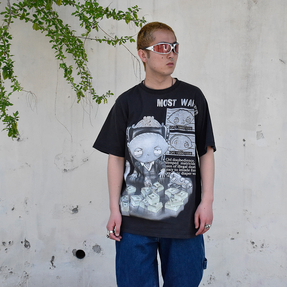 Y2K Family Guy “money” ラメプリント Tシャツ 250509H