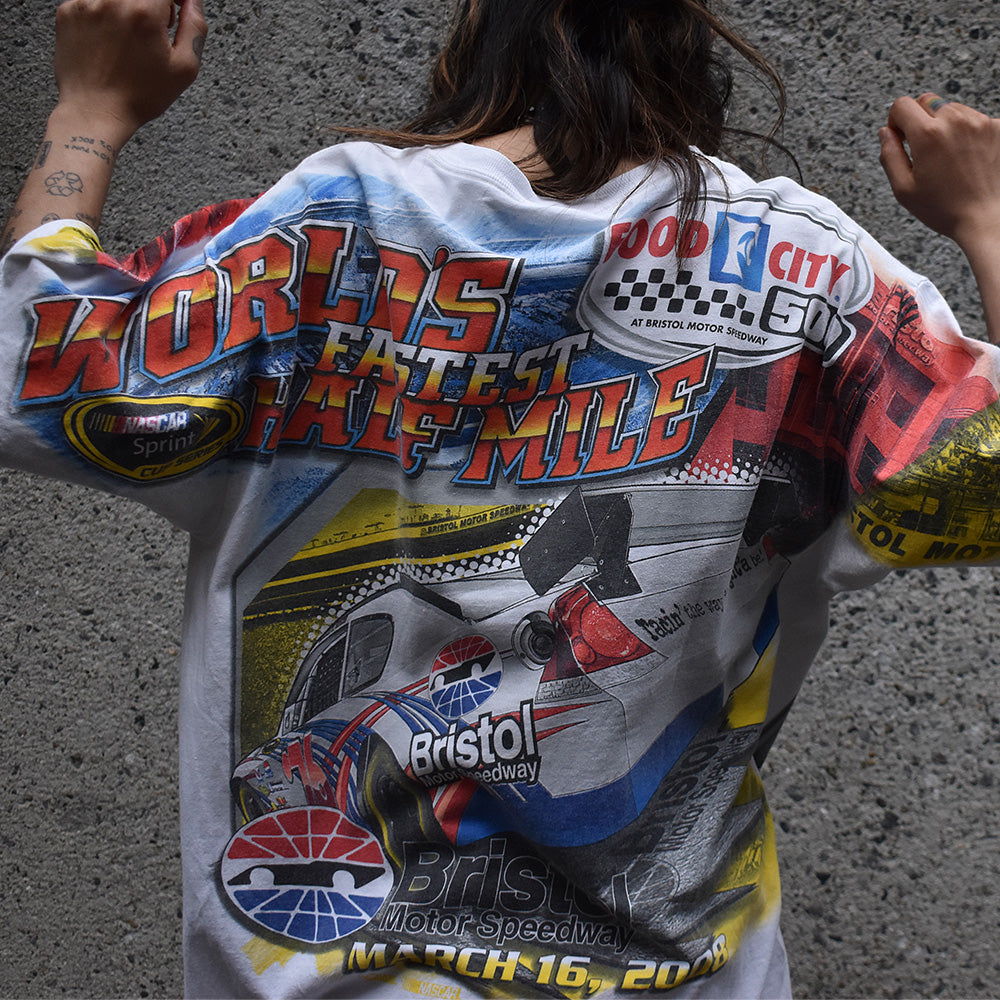 Y2K CHASE authentics “NASCAR / Food City 500” AOP! レーシング Tシャツ 230603H