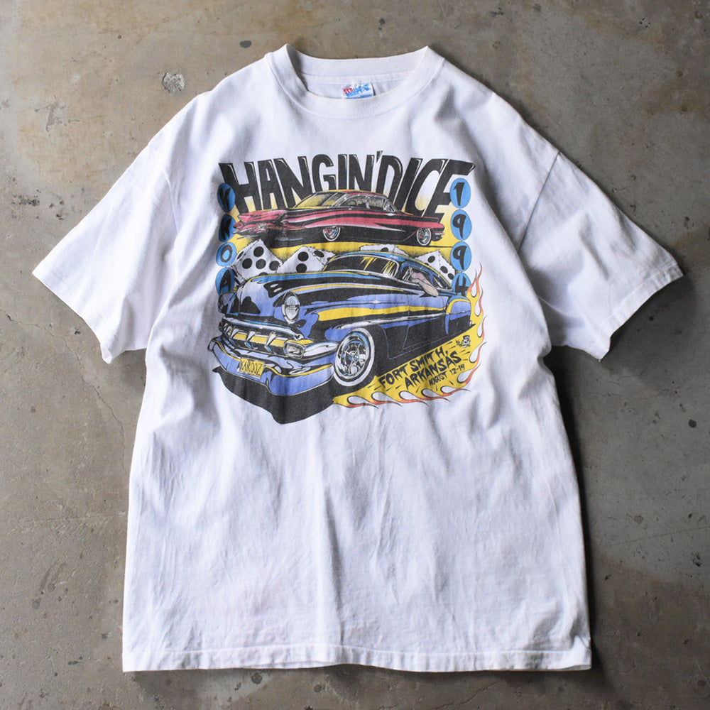 90's “HANGIN' DICE 1994 ” 両面プリント レーシング Tシャツ USA製 250428