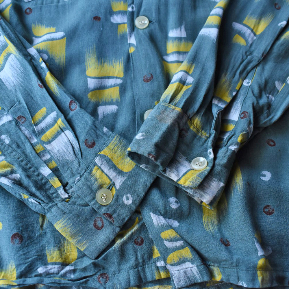 50’s Manhattan アトミック柄 レーヨン ループカラーシャツ 251216H