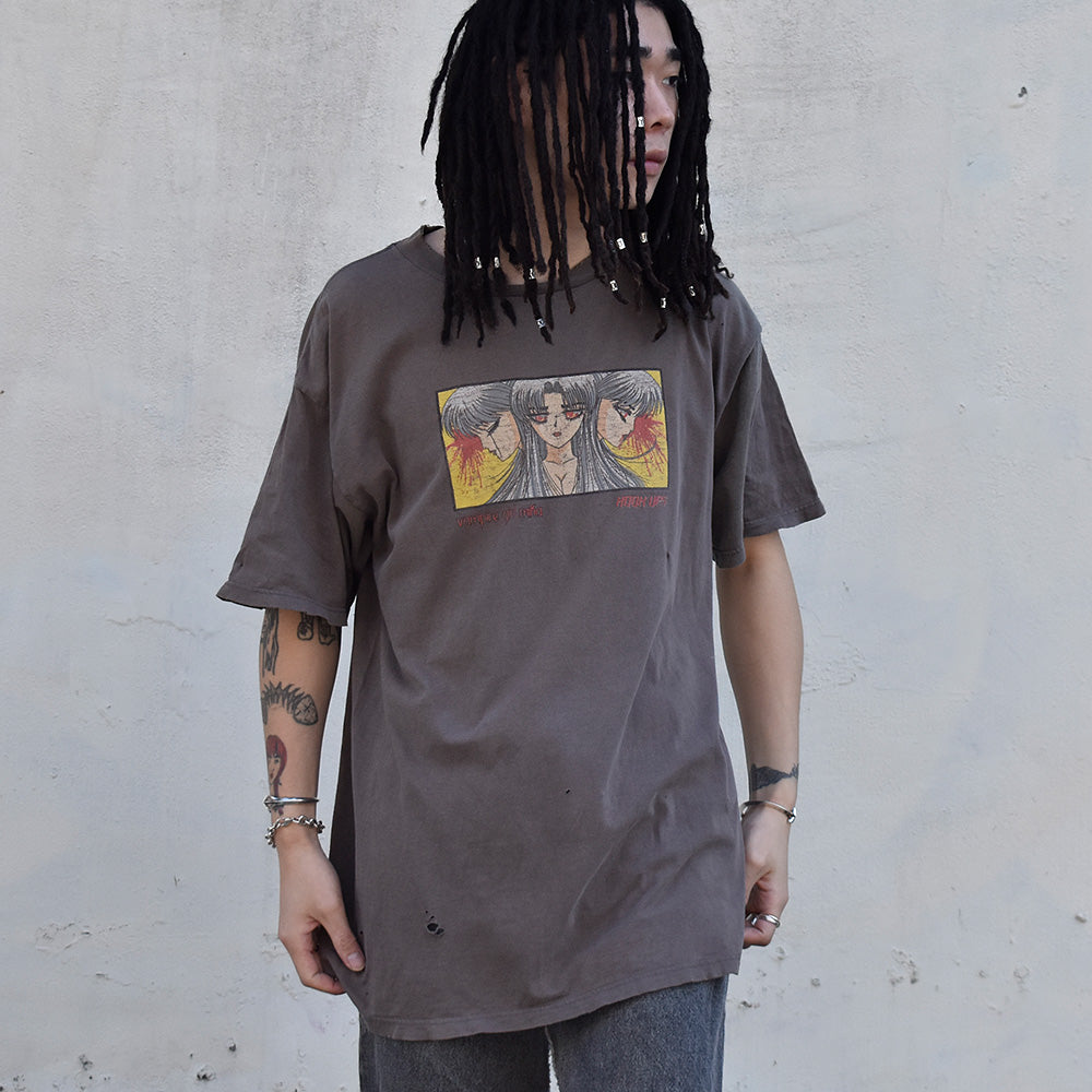 90's HOOK-UPS “Vampire Girl Mika” Skate Tシャツ 231128H
