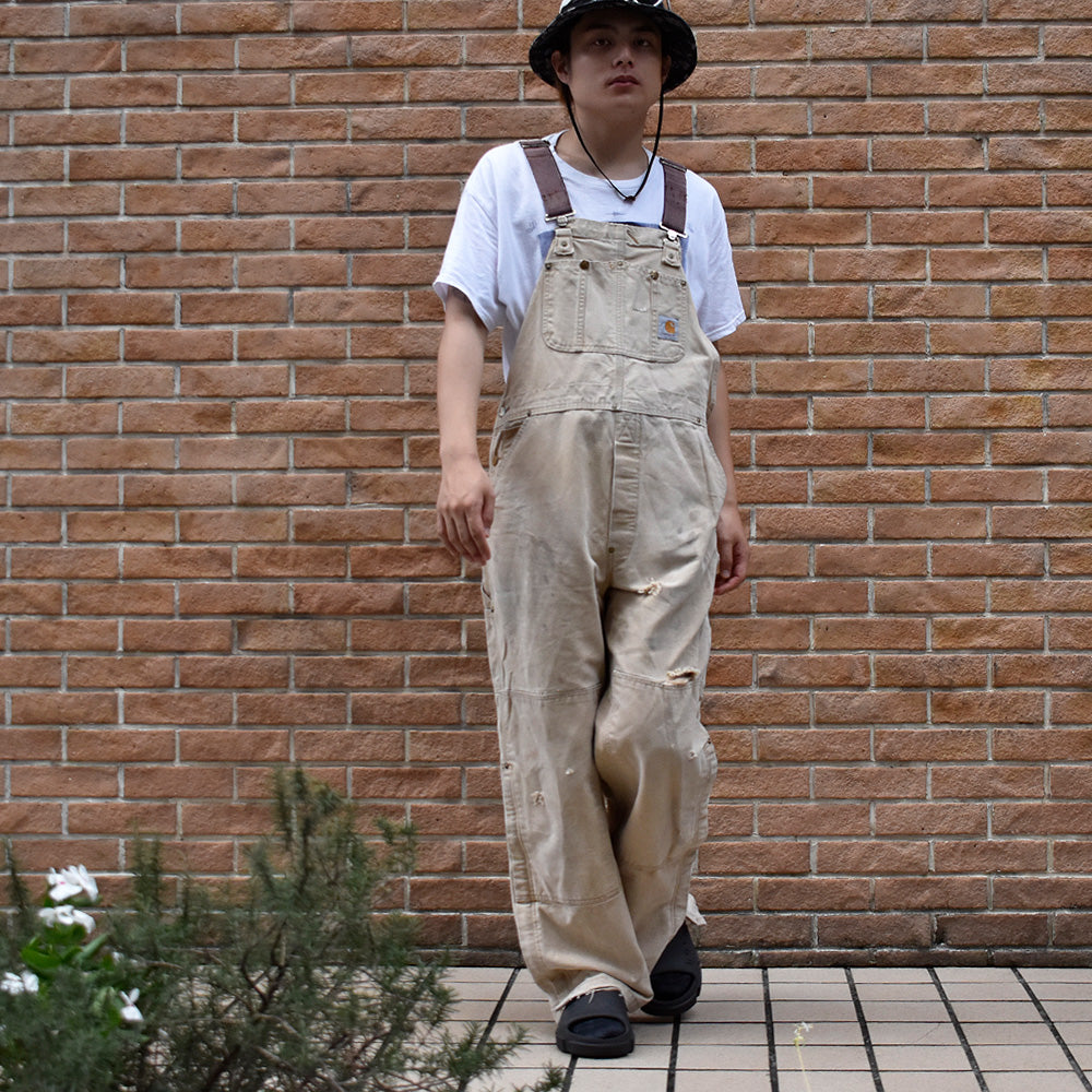 80’s~ Carhartt ダブルニー&サイドジップ! ダック オーバーオール 星形ロゴ 230824H