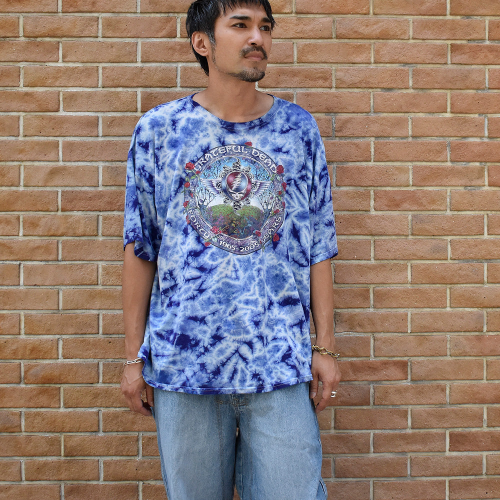 Y2K Grateful Dead “1965-2005” スカルデッド タイダイ ロック Tシャツ 250728H