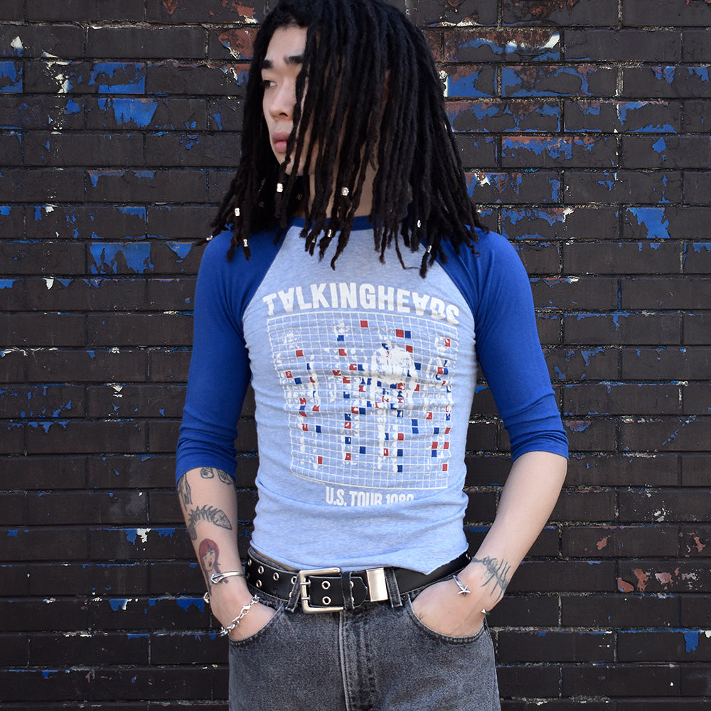 80's Talking Heads “U.S Tour 1980” ラグラン ロック Tシャツ 231128HY33