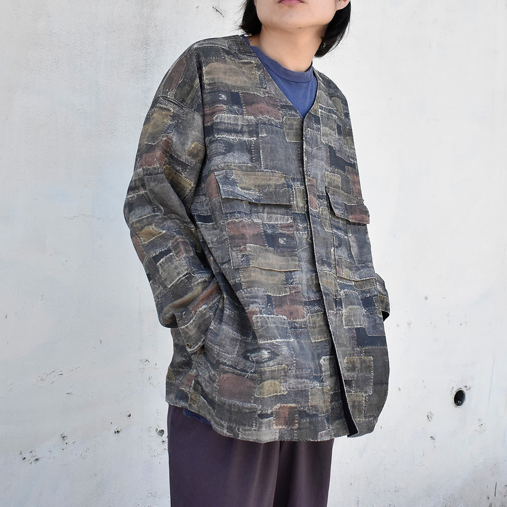 blackmeans×寅壱 boro print 鯉口シャツジャケット 945-79GS156-4 240624H