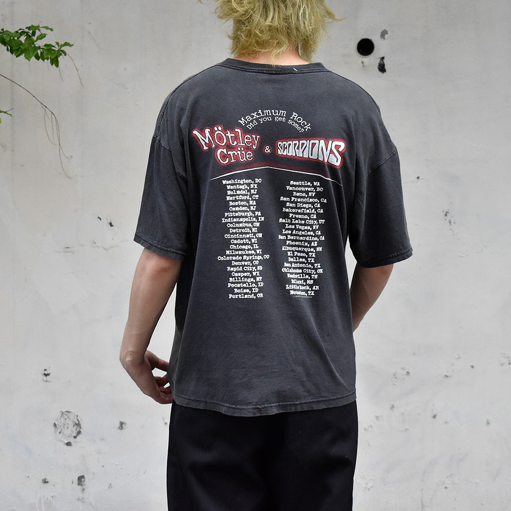 90's Mötley Crüe×Scorpions “Maximum Rock” Tour Tシャツ 250604H