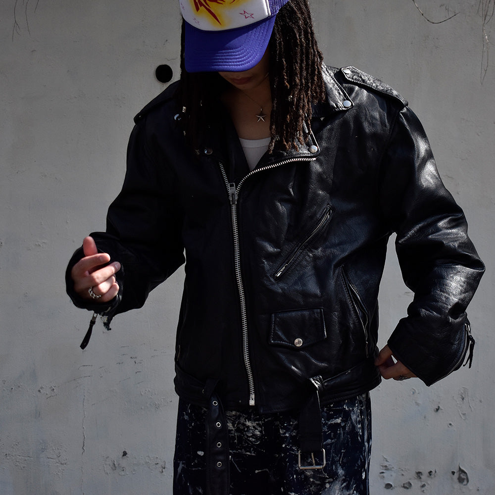 90's WILSONS Leather 3M Thinsulate ダブル ライダース レザージャケット big size! 231019H