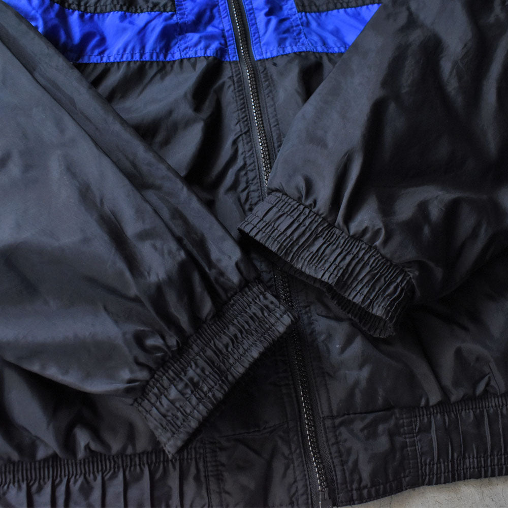 90’s adidas ナイロン トラックジャケット ブラック×エレクトリックブルー 251010H