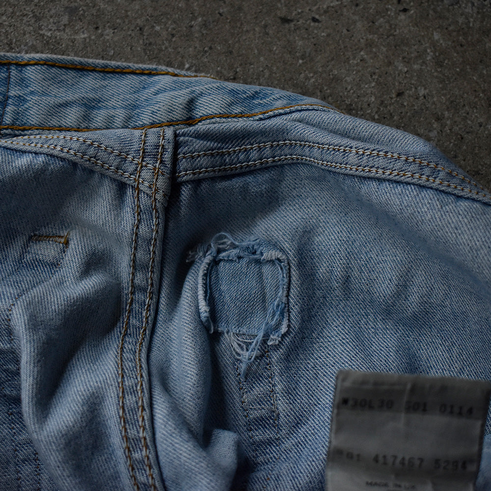 90's ダメージ!グランジ! Levi's/リーバイス 501 デニムパンツ UK製 230815H