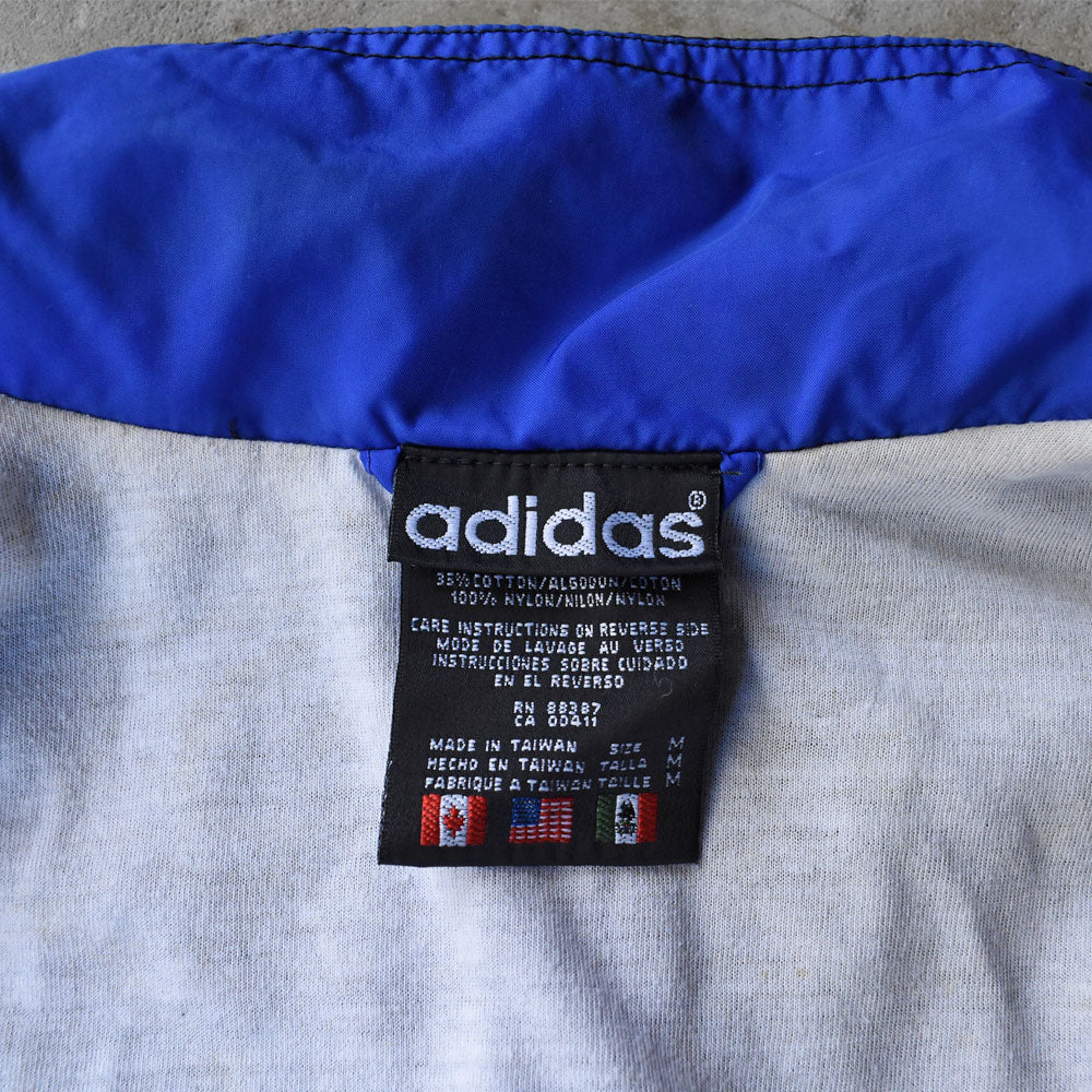 90’s adidas ナイロン トラックジャケット ブラック×エレクトリックブルー 251010H