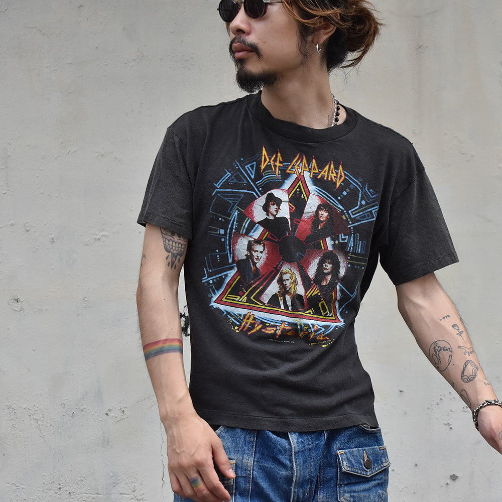 80's Def Leppard "HYSTERIA" Tour ロックTシャツ 230628H