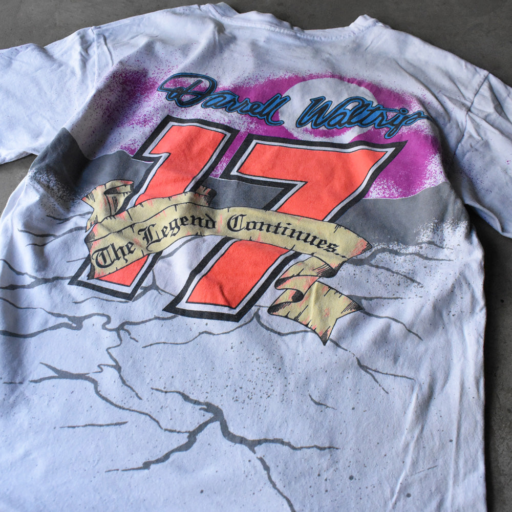 90's Hanes “Darrell Waltrip #17” AOP レーシング Tシャツ USA製 240415