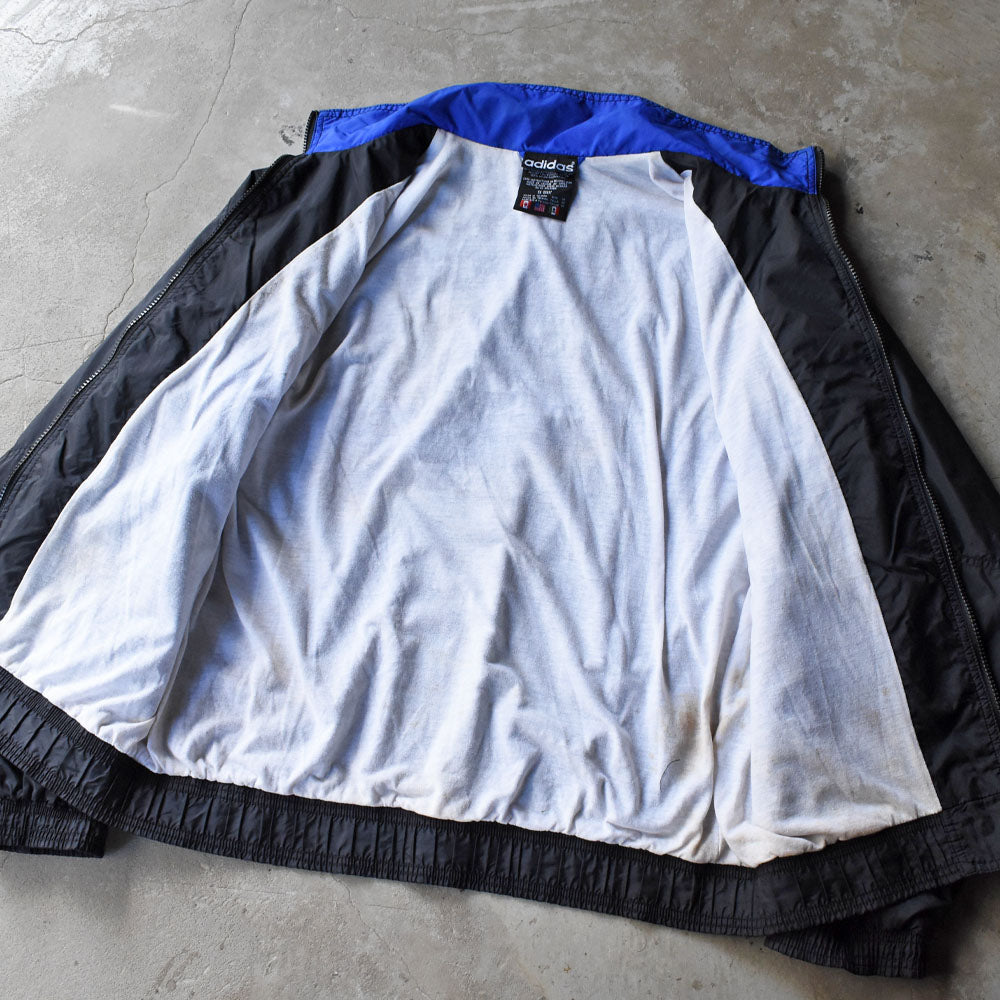 90’s adidas ナイロン トラックジャケット ブラック×エレクトリックブルー 251010H