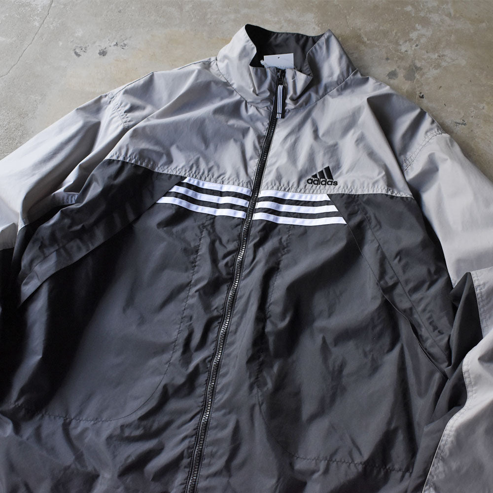 90’s adidas ナイロン トラックジャケット ブラック×グレー 251007H