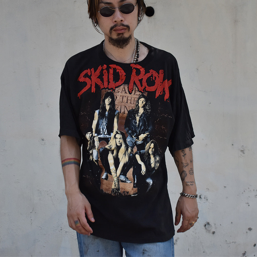 90's SKID ROW "Tour '92" オーバープリント Tシャツ Euro製 230711H