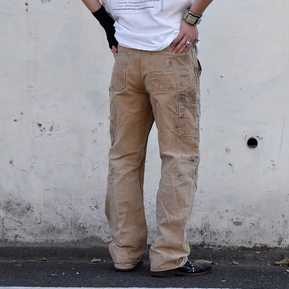 90's~ ペンキ! Carhartt ダブルニー ダック ワークパンツ USA製 231129H