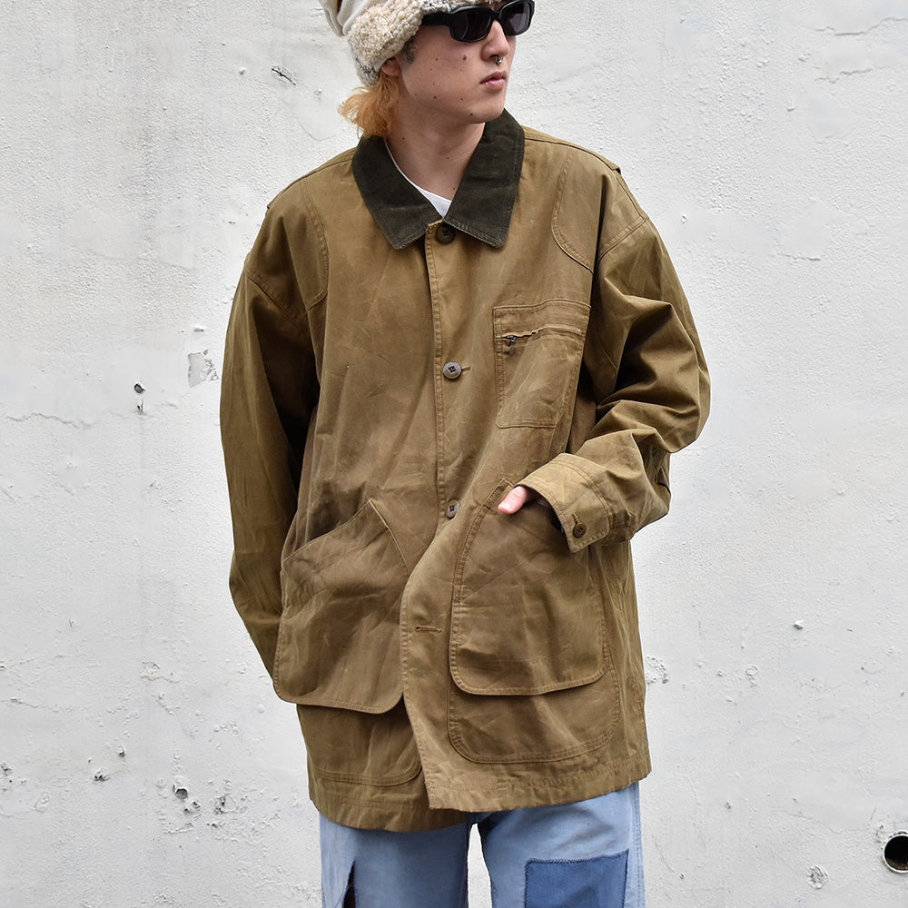 L.L.Bean×British Millerain オイルドコットン ハンティングジャケット 240122