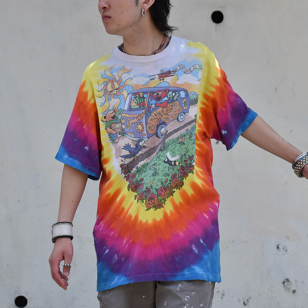 90's LIQUID BLUE Grateful Dead/グレイトフル・デッド "DEAD BEARS " Summer Tour タイダイTee 230629H