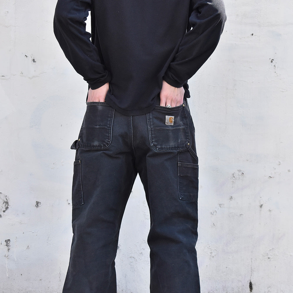 Y2K Carhartt ダブルニー ブラック! ダック ペインターパンツ USA製 240213H