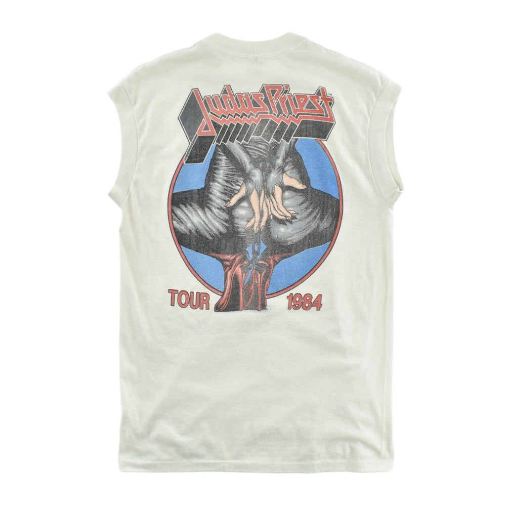 80's Judas Priest "Defenders of the Faith" ノースリーブ ヘヴィメタル ロックT 260710H