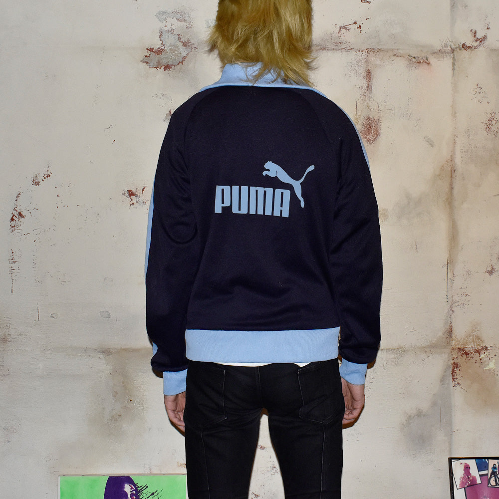 90's PUMA トラックジャケット ネイビー×スカイブルー 250626H