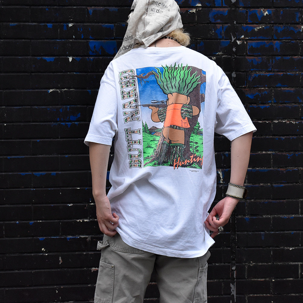 90's “butt naked hunting“ Tシャツ 240807H