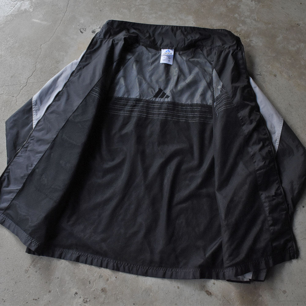 90’s adidas ナイロン トラックジャケット ブラック×グレー 251007H