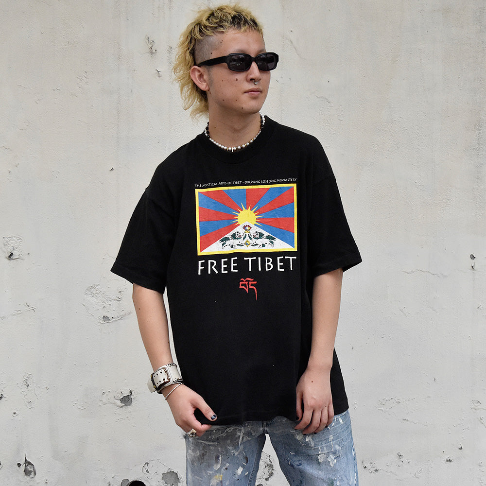 90's “FREE TIBET” Flag Tシャツ 240815