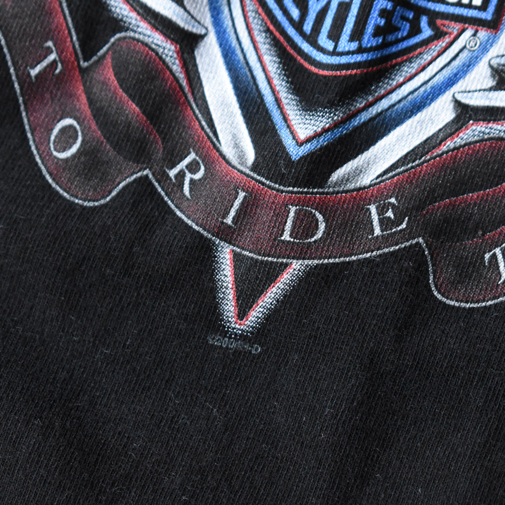 Y2K Harley-Davidson “LIVE TO RIDE TO LIFE” 両面プリント Tシャツ USA製 240821