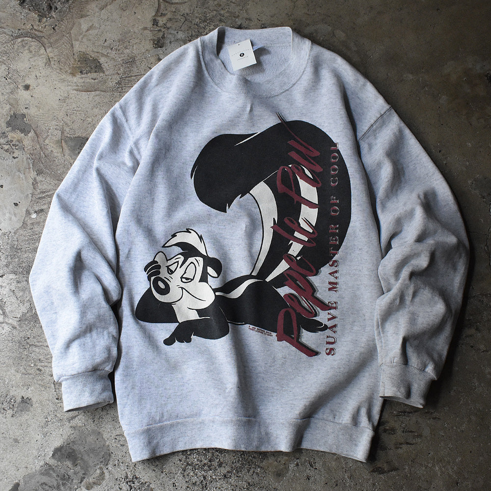 90’s Looney Tunes “ペペ・ル・ピュー” キャラクター スウェット USA製 230516