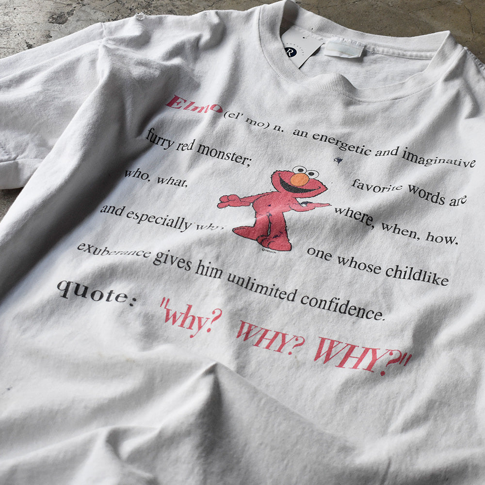 90's Sesame Street “エルモ” メッセージ Tシャツ USA製 240304H