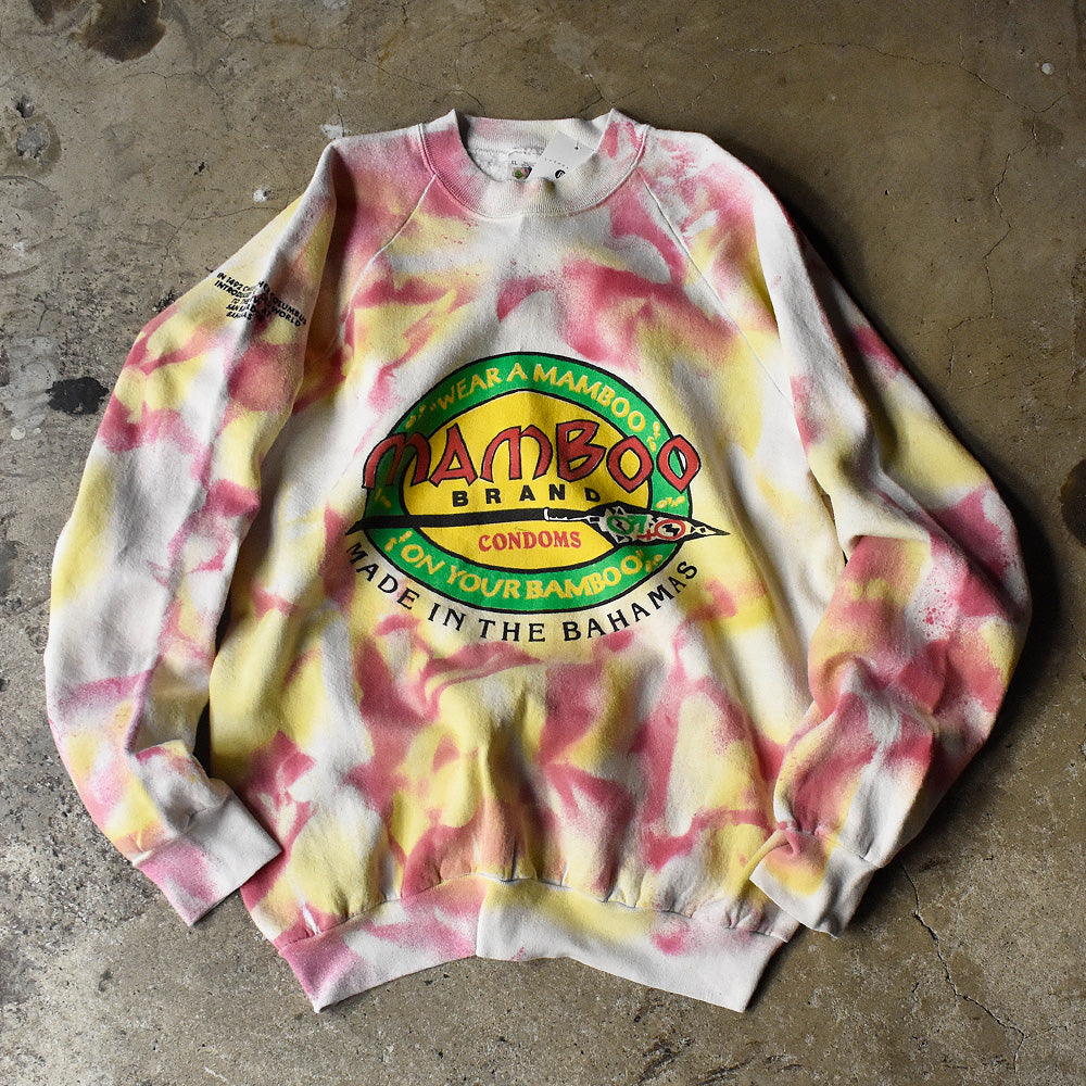90’s “Mamboo Brand Condoms” タイダイ ジョーク スウェット USA製 231201H