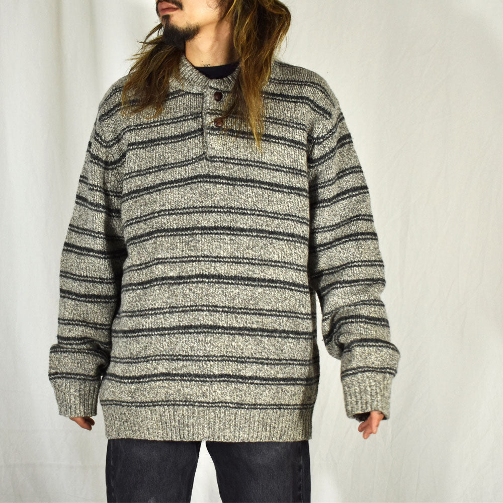 90-00’s L.L.Bean 良コンディション! ボーダー ヘンリーネック セーター 240125