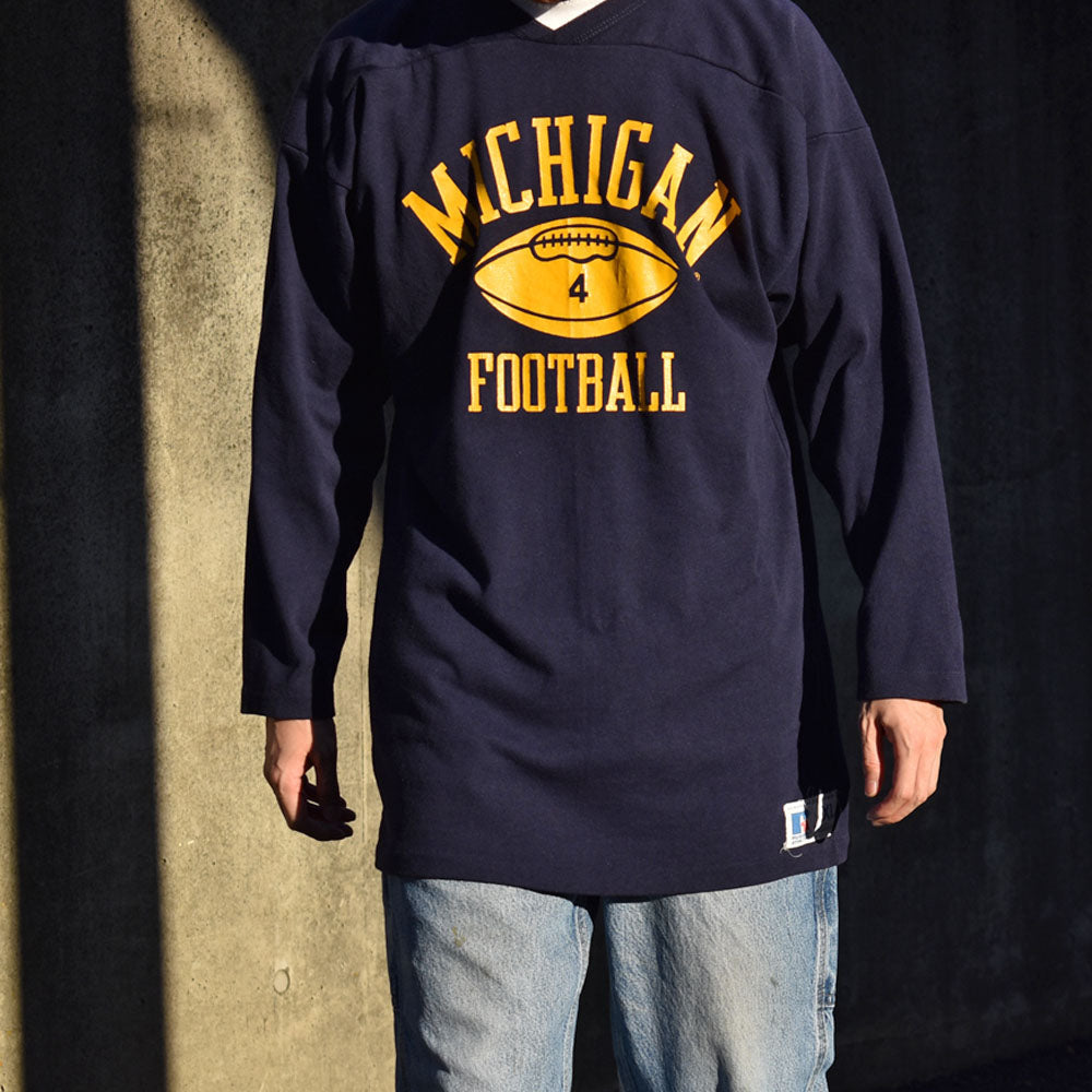 90’s RUSSELL ATHLETIC “MICHIGAN FOOTBALL” フットボールTシャツ 230920