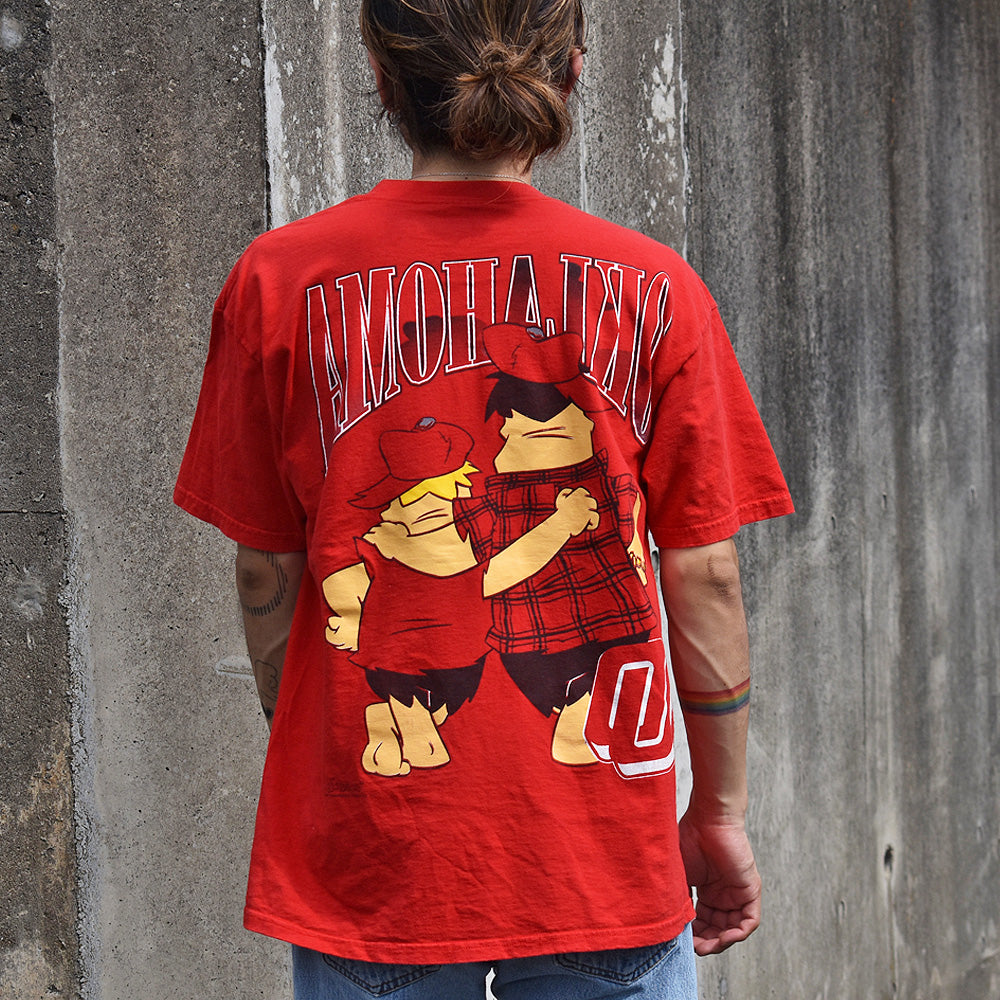 90’s The Flintstones/原始家族フリントストーン “OKLAHOMA” 両面プリント Tシャツ USA製 230620