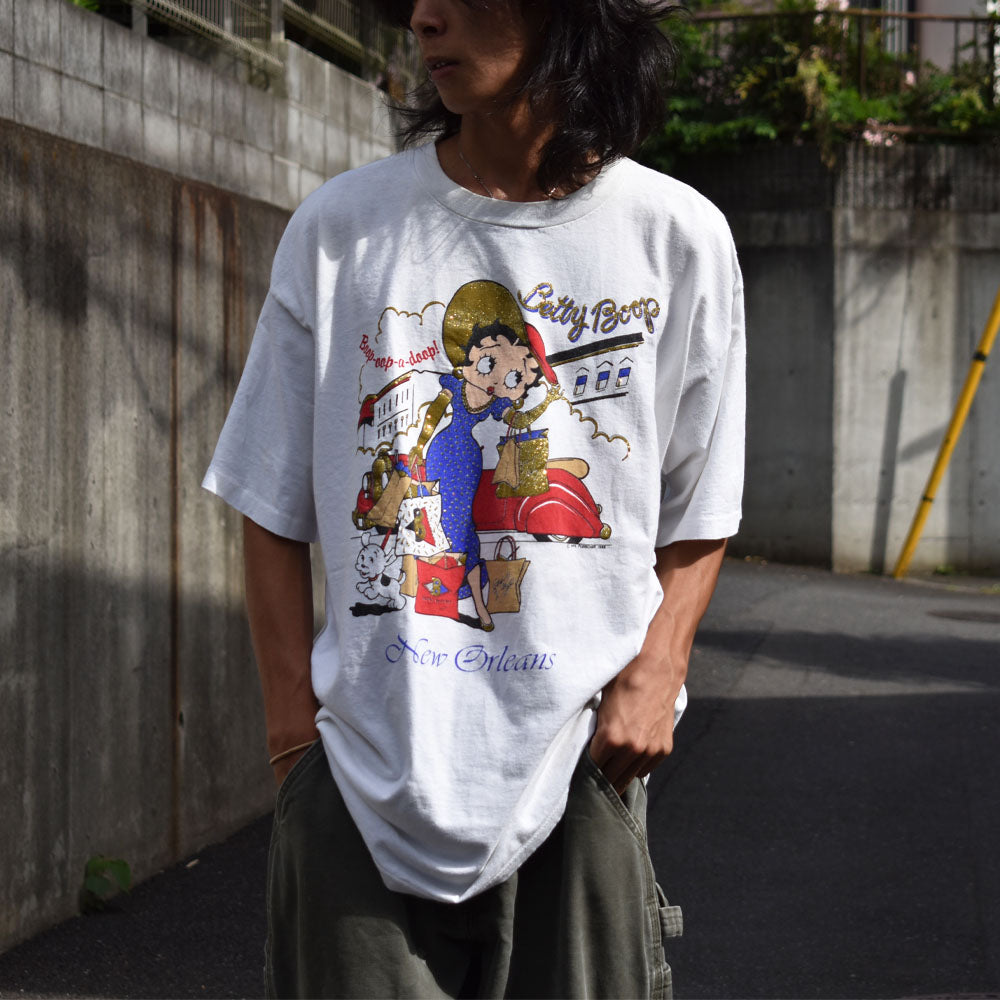 90's　Betty Boop/ベティ・ブープ ラメプリント Tシャツ　USA製　230707