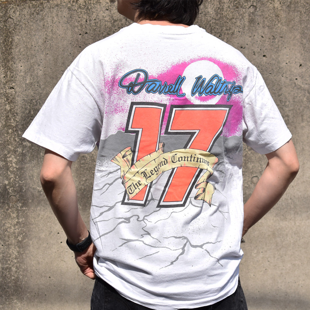 90's Hanes “Darrell Waltrip #17” AOP レーシング Tシャツ USA製 240415