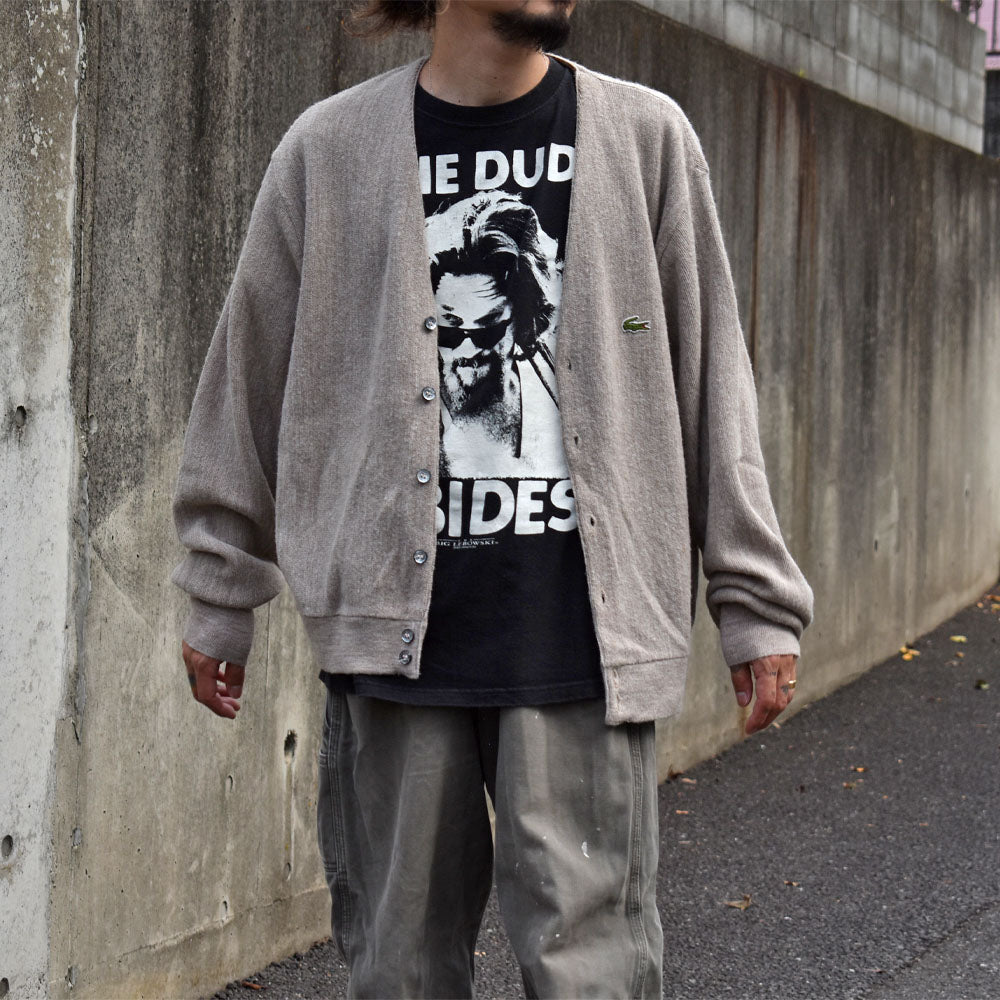80’s IZOD LACOSTE 糸巻きタグ BEG カーディガン 230929H